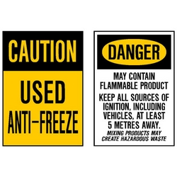 CAUTION USED ANTI-FREEZE Decal DECAL-ANTIFREEZE